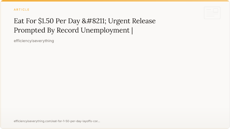 Eat For $1.50 Per Day