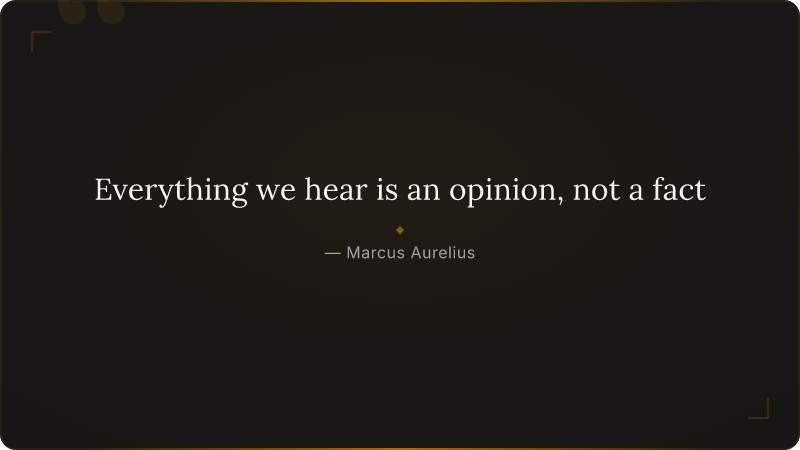 Everything we hear is an opinion, not a fact